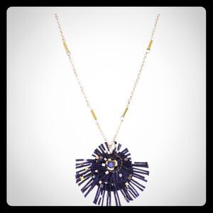 Panacea Twisted Raffia Necklace Blue With Beads